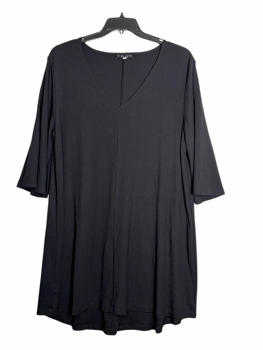 Bryn Walker Tunic Dress Womens Large Black Lagenlook Minimalist Knit Career